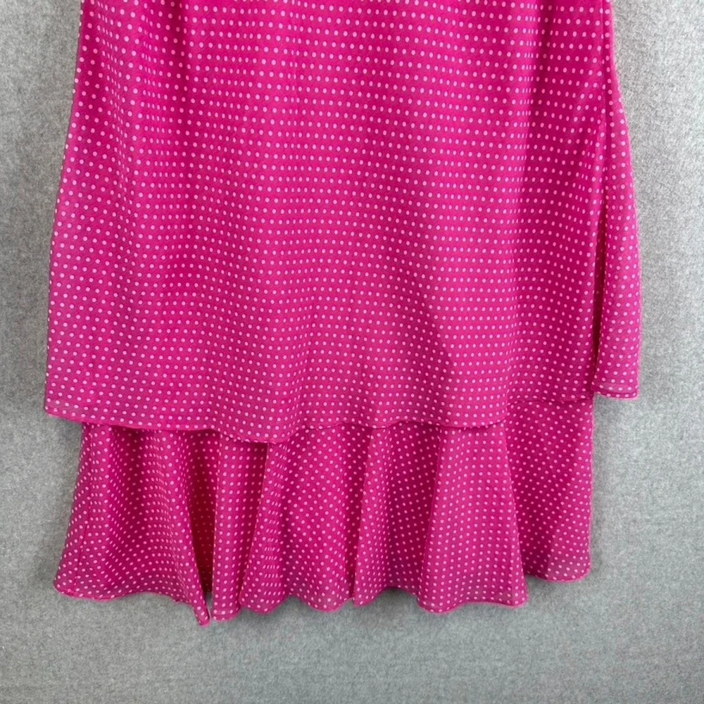 Draper's & Damon's Womans XL Dress Pink Polkadot Tier Open Topper Reto Barbie